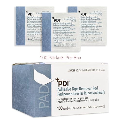 PDI Healthcare B16400 Adhesive Tape Remover Pad, 1.2" Width, 2.6" Length, Pack of 100 - Image 4