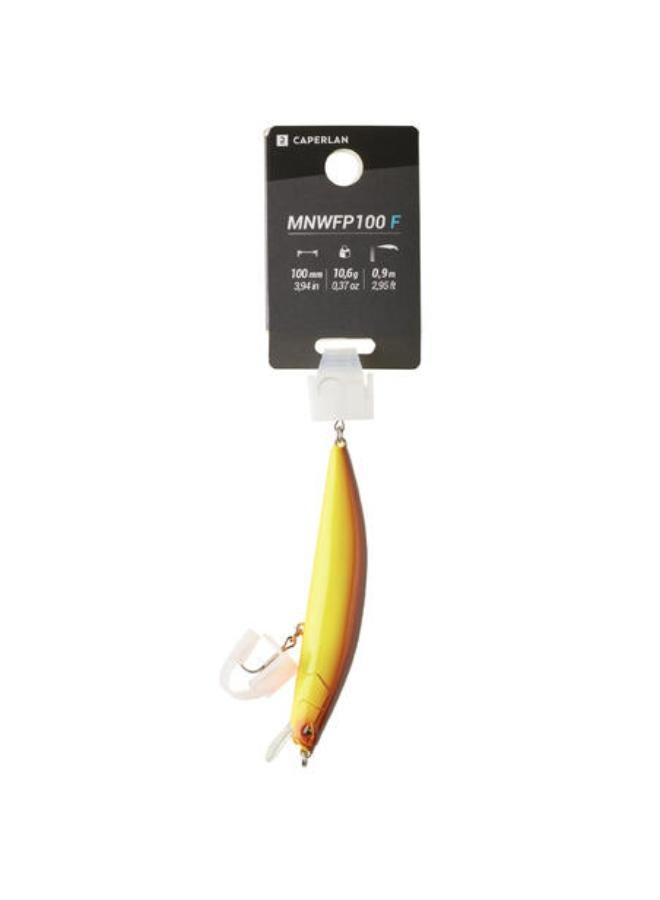 Caperlan Lure Fishing Minnow Jerkbait Plug Bait MNWFP 100 F Yellow Orange  - Image 4