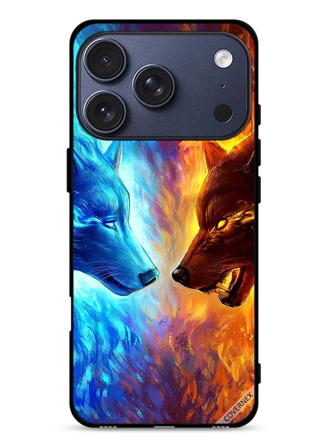 Covernex Apple iPhone 17 Pro Protective Case Cover Water & Fire Wolf - Image 1