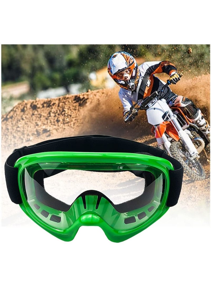 Y&D Kids Dirt Bike Goggles Impact, Resistant Adjustable Child Youth ATV Motorcycle Off-Road Riding Motocross Racing Cycling Glasses for Boys and Girls (Green) - Image 1
