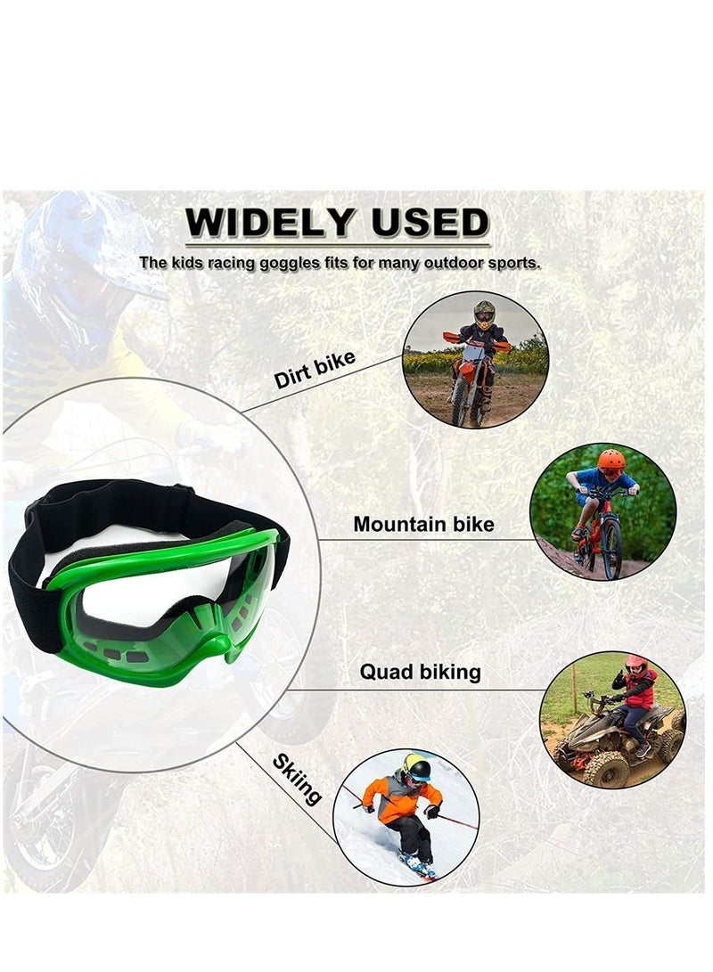 Y&D Kids Dirt Bike Goggles Impact, Resistant Adjustable Child Youth ATV Motorcycle Off-Road Riding Motocross Racing Cycling Glasses for Boys and Girls (Green) - Image 4