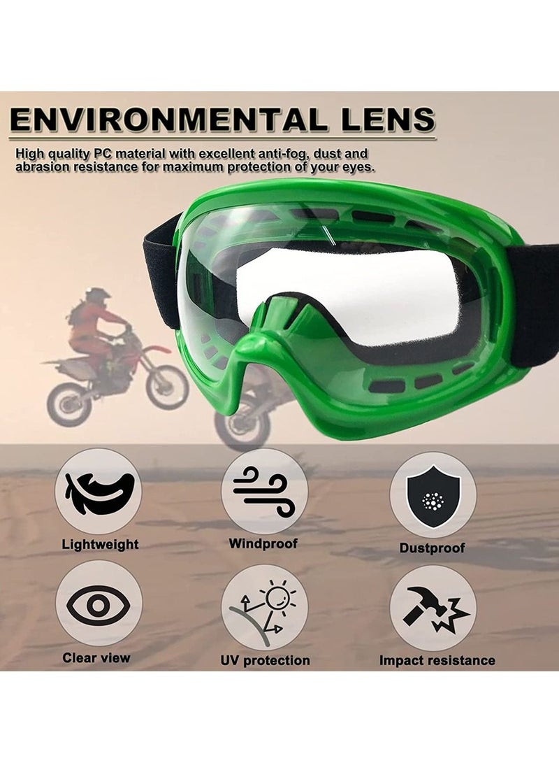 Y&D Kids Dirt Bike Goggles Impact, Resistant Adjustable Child Youth ATV Motorcycle Off-Road Riding Motocross Racing Cycling Glasses for Boys and Girls (Green) - Image 5