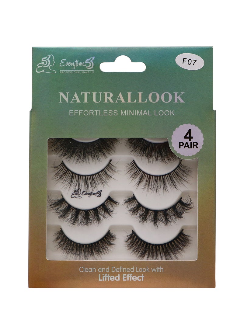 Everytime53 Everytime53 Women's 4 Pair Natural Look Eye Lashes - F07  - Image 1