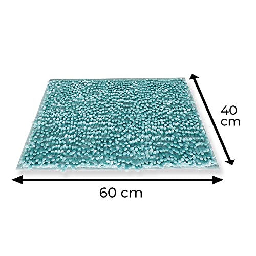 Villedomo Bathmats | Machine Washable | Antiskid Bath mats | Water soak Bath mats (40 x 60 CM 2 Piece, Teal) - Image 2