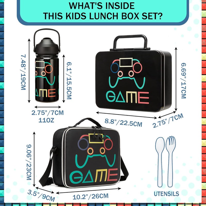 Oruiji Bento Box for Kids Lunch Box with 6 Compartments,Stainless Steel Water Bottle,Ice Pack,Birthday Gifts for Ages 3-12 Back to School Toddler Girls Boys - Image 2