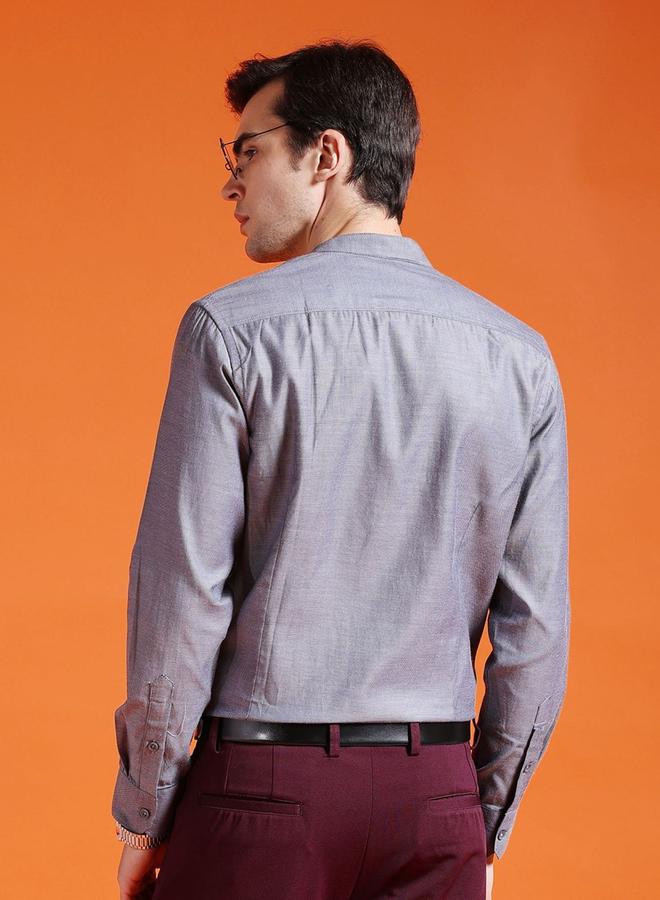 شركة المرآب الهندية قميص سادة بقصة سليم فيت - Image 4