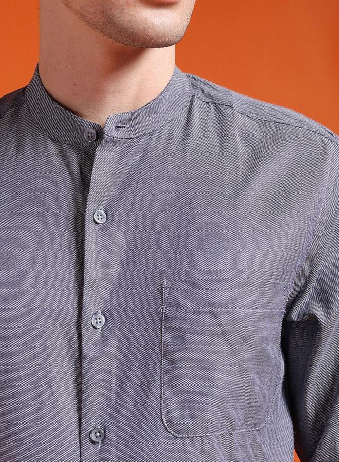 شركة المرآب الهندية قميص سادة بقصة سليم فيت - Image 2