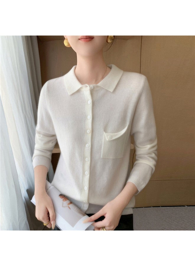 XINYANG Polo Collar Knitted Cardigan 2025 Early Autumn Sweater Shirt - Image 2