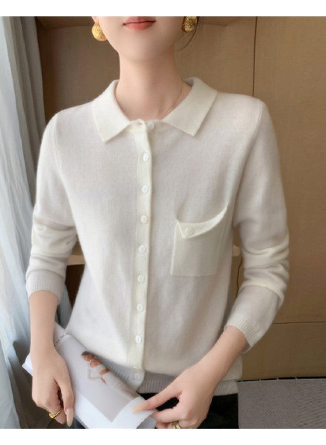 XINYANG Polo Collar Knitted Cardigan 2025 Early Autumn Sweater Shirt - Image 1