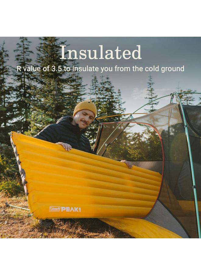 Coleman Peak1 Outdoor Inflatable Long Camping Sleeping Pad Marigold 2176622 - Image 4