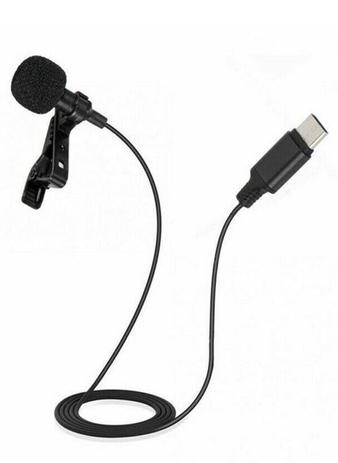 USB C Lavalier Lapel Microphone for Video Recording Mini Type C/3.5mm Clip-on Mic Plug Play Lav Mic for Android Phone PC Laptop