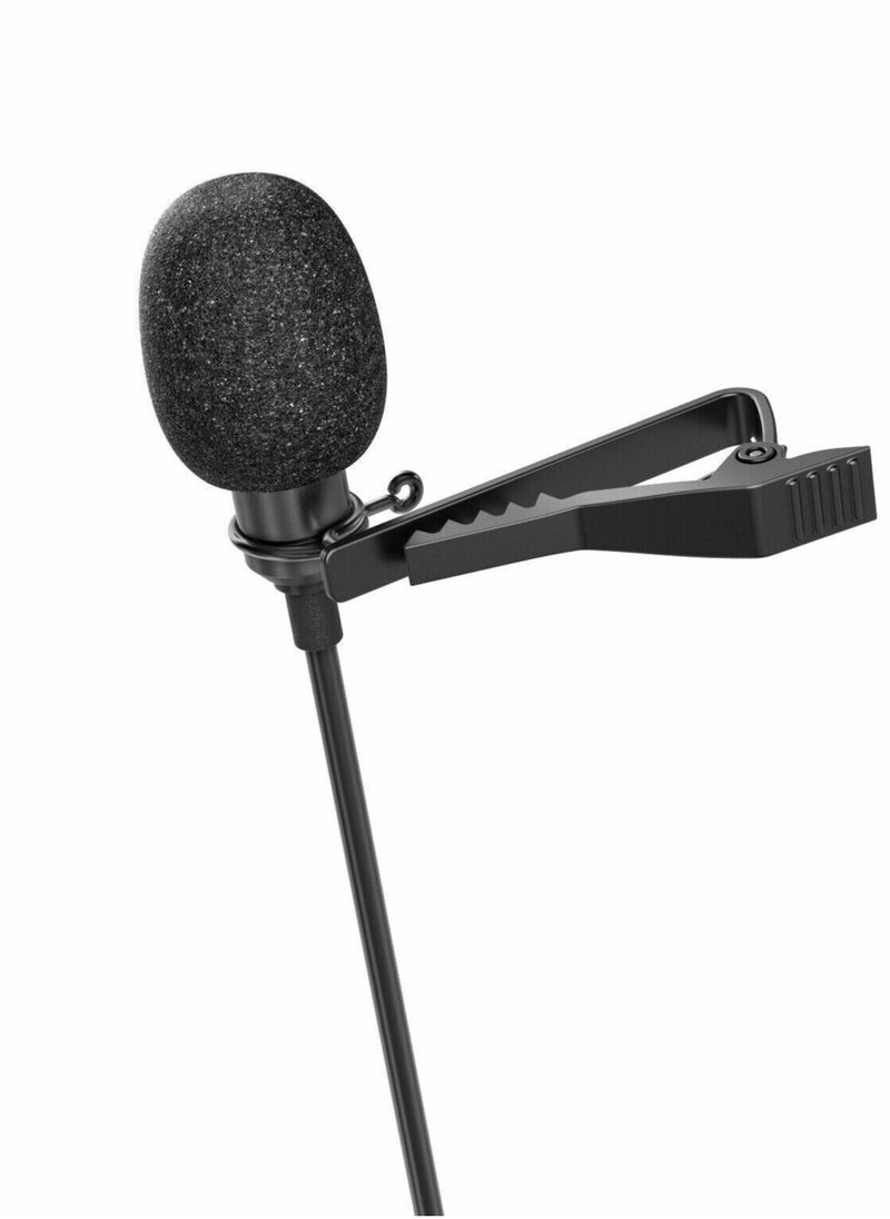 USB C Lavalier Lapel Microphone for Video Recording Mini Type C/3.5mm Clip-on Mic Plug Play Lav Mic for Android Phone PC Laptop