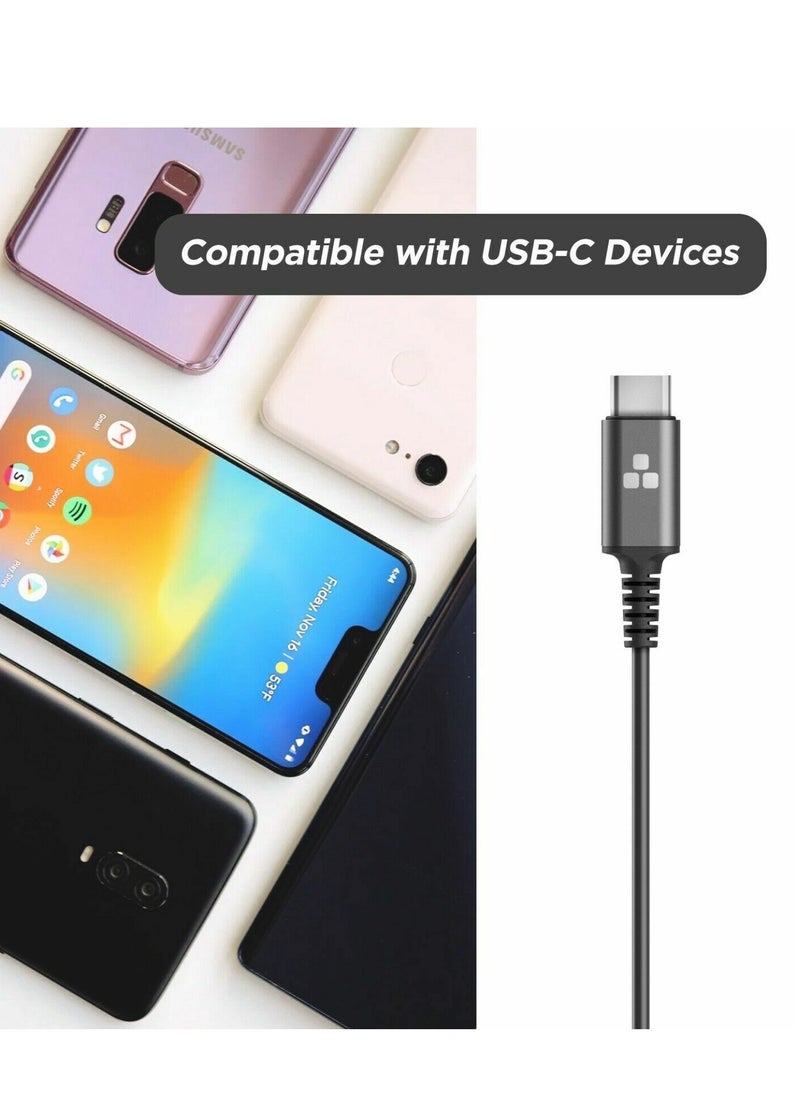 USB C Lavalier Lapel Microphone for Video Recording Mini Type C/3.5mm Clip-on Mic Plug Play Lav Mic for Android Phone PC Laptop