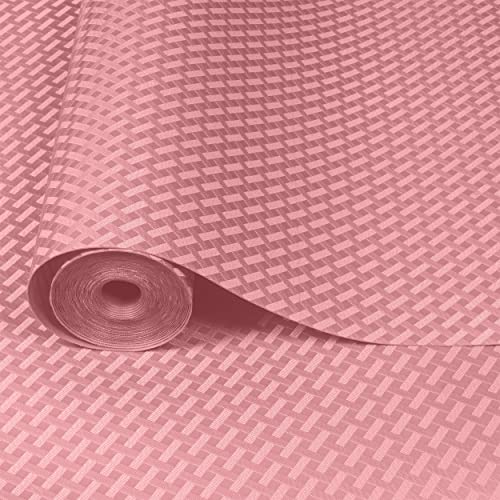 ElastPro EVA Food Grade Washable Anti Slip Mat/Sheet for Fridge, Shelf Liner, Table, Kitchen Drawer mat (Peach Crossed Stripe, 5 Meter) - Image 1