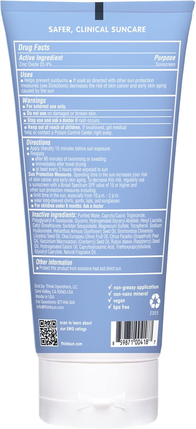 ThinkSport Sunscreen 50 SPF 177ml 6oz Safer Zinc Oxide Mineral Formulation Ideal for all Sport and Outdoor Pursuits NonToxic Ingredients - Image 4