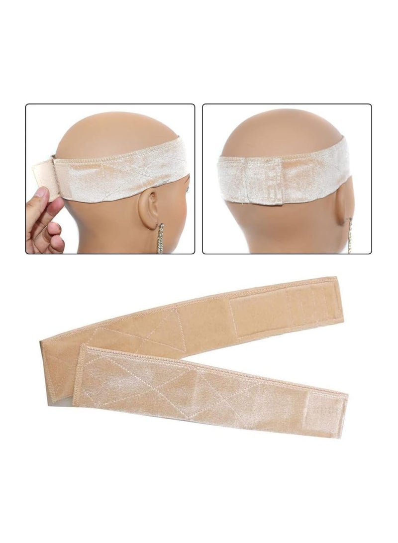 إستيل شعر مستعار قبضة عدم الانزلاق الدانتيل شعر مستعار الفرقة شعر مستعار عقال قبضة وشاح مخملي رباط شعر للشعر المستعار والأمامي 01 قطعة بني فاتح - Image 3