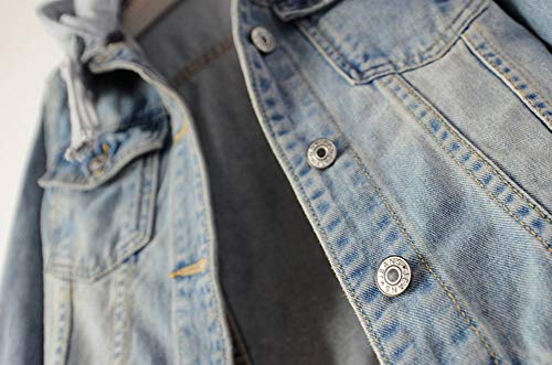 LifeShe Women's Casual Detachable Hoodie Denim Jacket - Image 5