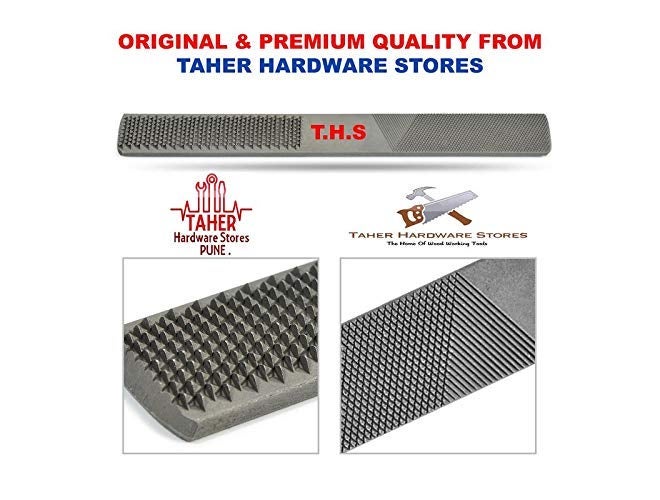 THS 4 In 1 Steel Flat Rasp File Half-round Carpentry Woodworking Hand Tool for Wood Metal Plastic (8inch/200mm) PACK OF 2 PIECES - Image 3