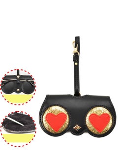 Y&D Soft Leather Sunglasses Bag Eyeglass Case,Portable Slim Travel Sunglasses Pouch,Anti-Stress Sun Glasses Storage Bag With Lanyard,Glasses Protective Case,Spectacle Case  - Image 1