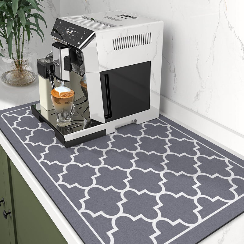 WISELIFE Dish Drying Mat Super Absorbent Drying Mat Large Dish Drying Mats for Kitchen Counter Easy Clean Dish Mat Kitchen Drying Mat16"x 24" Stylish Grey - Image 5