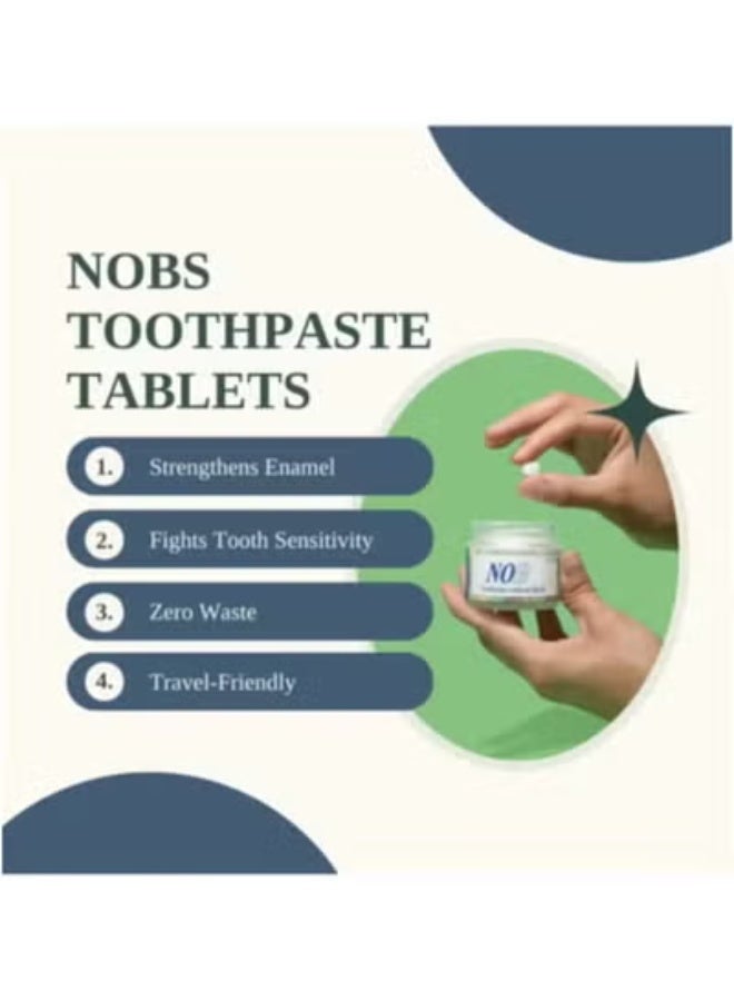نوب هيل Chewable Toothpaste Tablets, Flouride Free Toothpaste Tabs, Travel Sized Oral Care, Eco Friendly Vegan Dental Tabs for Brushing, Nano Hydroxyapatite Toothpaste, All Natural, Strengthen Teeth 62 Tablets - Image 3