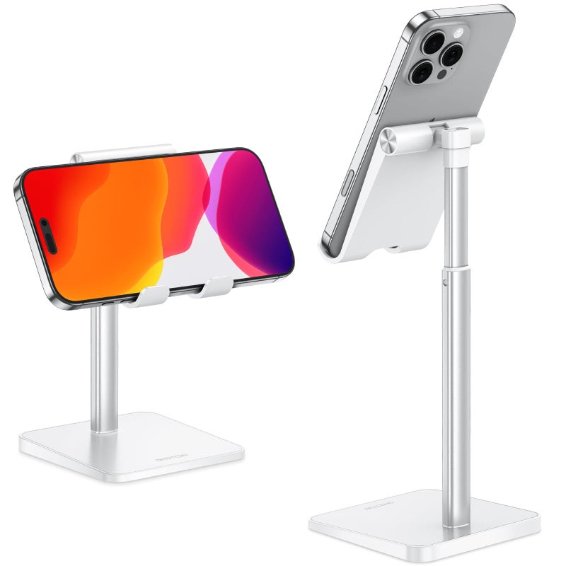 أوموتون OMOTON Phone Stand, Angle & Height Adjustable, Phone Holder for Desk, White - Image 1