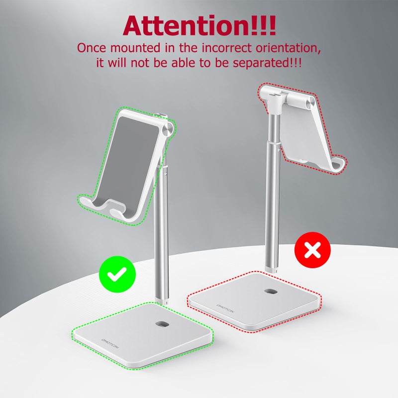 أوموتون OMOTON Phone Stand, Angle & Height Adjustable, Phone Holder for Desk, White - Image 2