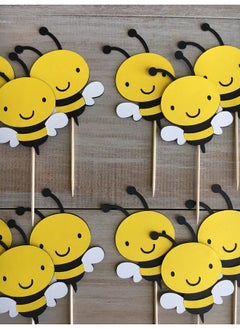 Confetti Confetti! 12Pcs Bumble Bee Cupcake Toppers Oh Babee Cupcake Picks Multi Layer Honey Bee Cupcake Picks for Baby Shower Birthday Party Decorations Supplies (Multi Layer)  - Image 2
