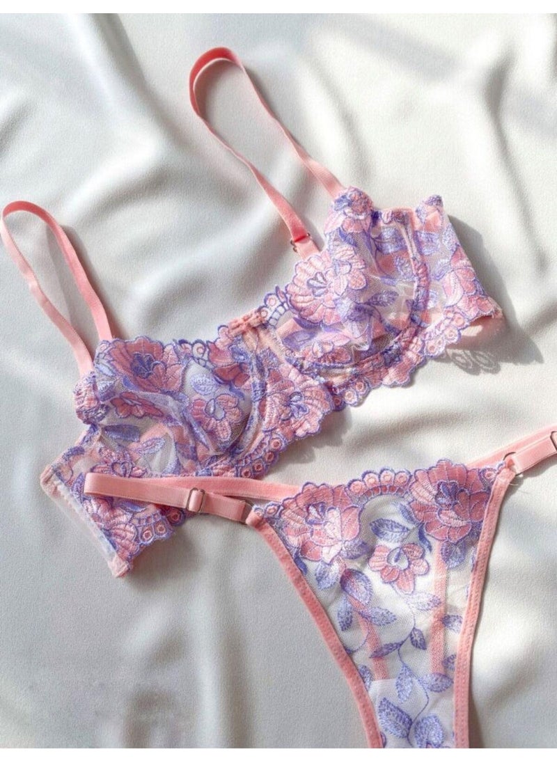 La Linaa Olivia Lilac Powder Women's Bralette Set  - Image 5