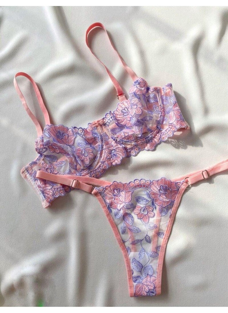 La Linaa Olivia Lilac Powder Women's Bralette Set  - Image 4