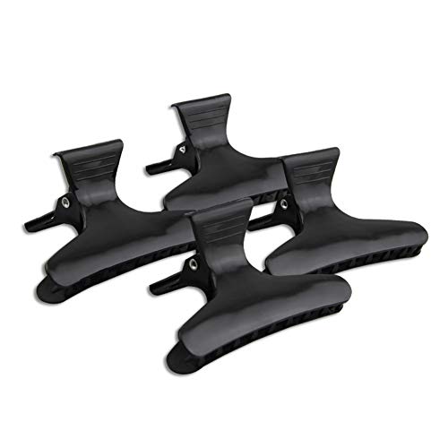 HugeStore 12 Pcs Black Butterfly Hair Clamps Hair Clips Hair Styling Sectioning Claw Hairdressing Salon Tool - Image 1