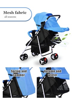 HaveDream Baby Stroller, Uv Protection Ultra-Light Multifunctional Baby Lightweight Folding Stroller, Four-Wheeled Stroller For Children That Can Sit Or Lie Down (Lake Blue)  - Image 5