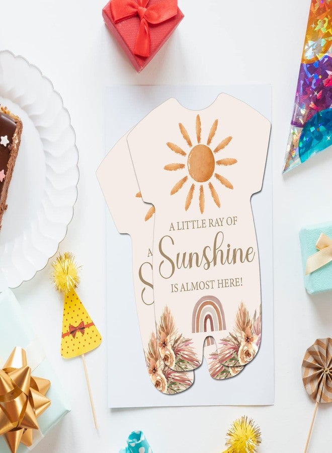 Soiceu Boho Sun Baby Shower Invitation with Envelopes Set of 20 a Little Ray of Sunshine Shaped Invitations Fill in Blank Gender Neutral Shower Party Invites - Image 3