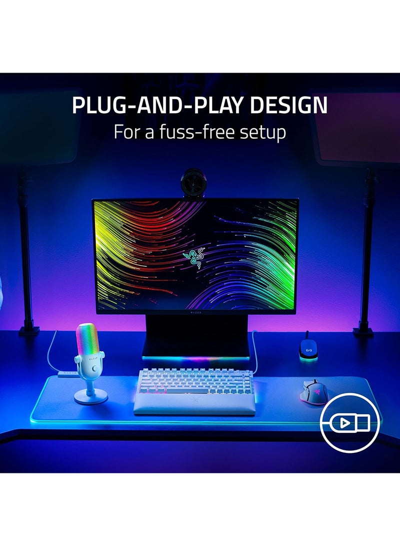 Razer Seiren V3 Chroma RGB USB Microphone: Stream & Game Reactive Lighting - Tap-to-Mute Sensor - Condenser Mic - Digital Gain Limiter & Shock Absorber - PC, Discord, OBS Studio, XSplit - White I RZ19-05060200-R3M1 - Image 5