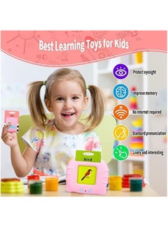Generic Talking Flash Cards Learning Toys Kids Toddler Flash Cards Educational Toddlers Toys Reading Machine with 224 Words of English and Arabic Pronunciation Preschool Toys (Pink)  - Image 2