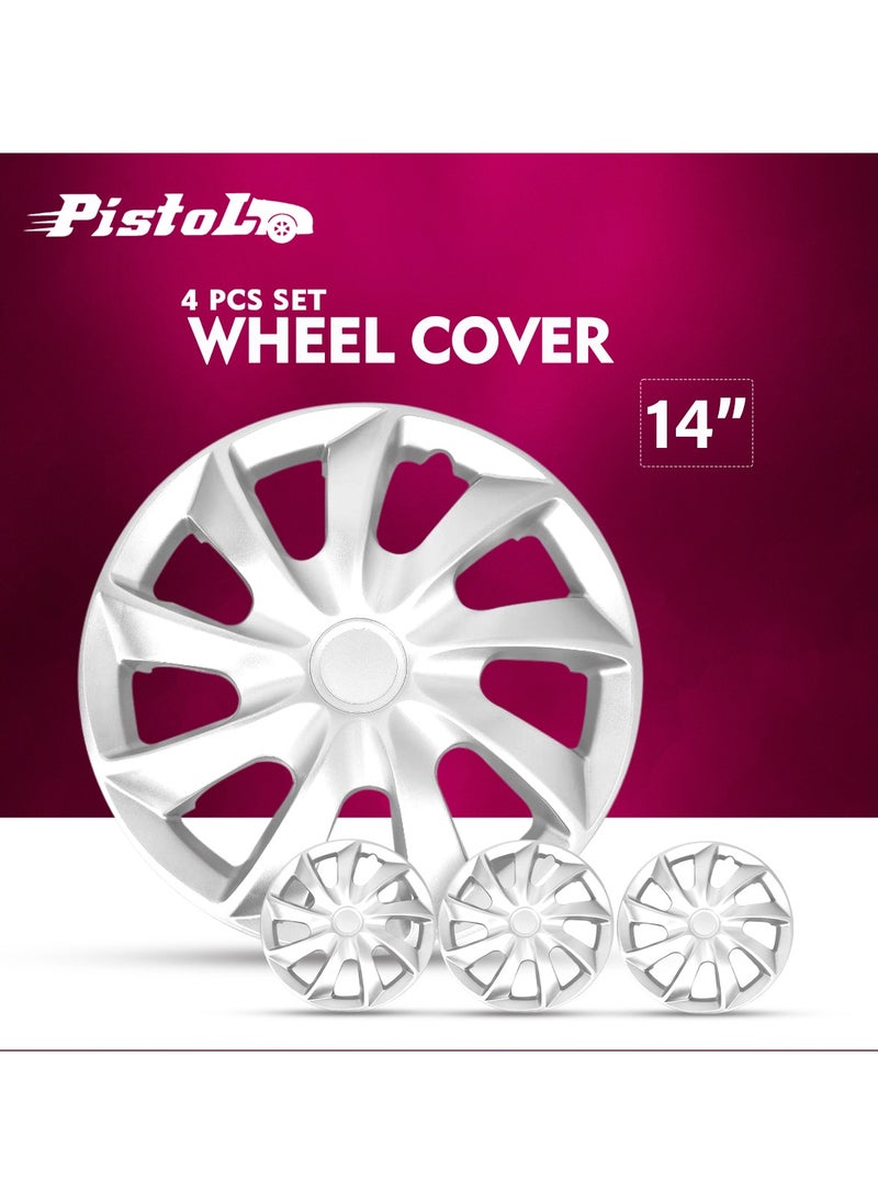 Generic Set of 4 Pcs Automotive Hub Wheel Cup with Universal Snap 14 Inch Wheel Hubcaps-On Rings  - Image 1