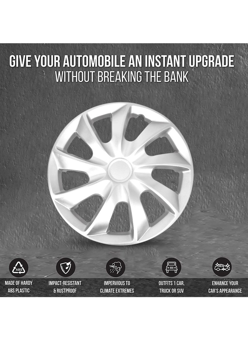 Generic Set of 4 Pcs Automotive Hub Wheel Cup with Universal Snap 14 Inch Wheel Hubcaps-On Rings  - Image 5