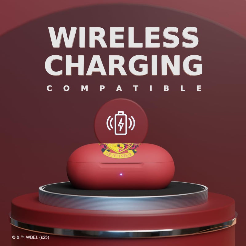 iJoy Harry Potter Gryffindor Wireless Bluetooth Earbuds with Charging Case, Built-in Mic, 30 Hr Playtime, Officially Licensed | Harry Potter Gifts for Women, Men, Teens, Kids & All Fans of Gryffindor - Image 5
