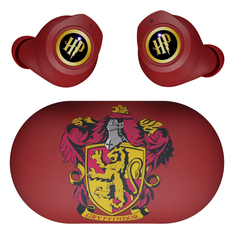 iJoy Harry Potter Gryffindor Wireless Bluetooth Earbuds with Charging Case, Built-in Mic, 30 Hr Playtime, Officially Licensed | Harry Potter Gifts for Women, Men, Teens, Kids & All Fans of Gryffindor - Image 1