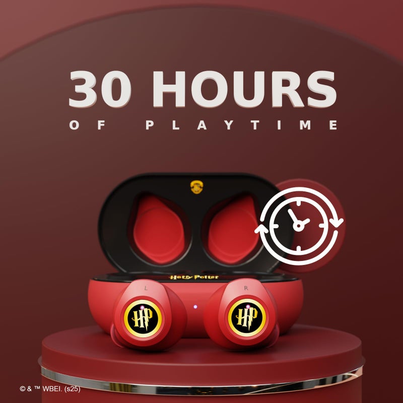iJoy Harry Potter Gryffindor Wireless Bluetooth Earbuds with Charging Case, Built-in Mic, 30 Hr Playtime, Officially Licensed | Harry Potter Gifts for Women, Men, Teens, Kids & All Fans of Gryffindor - Image 3