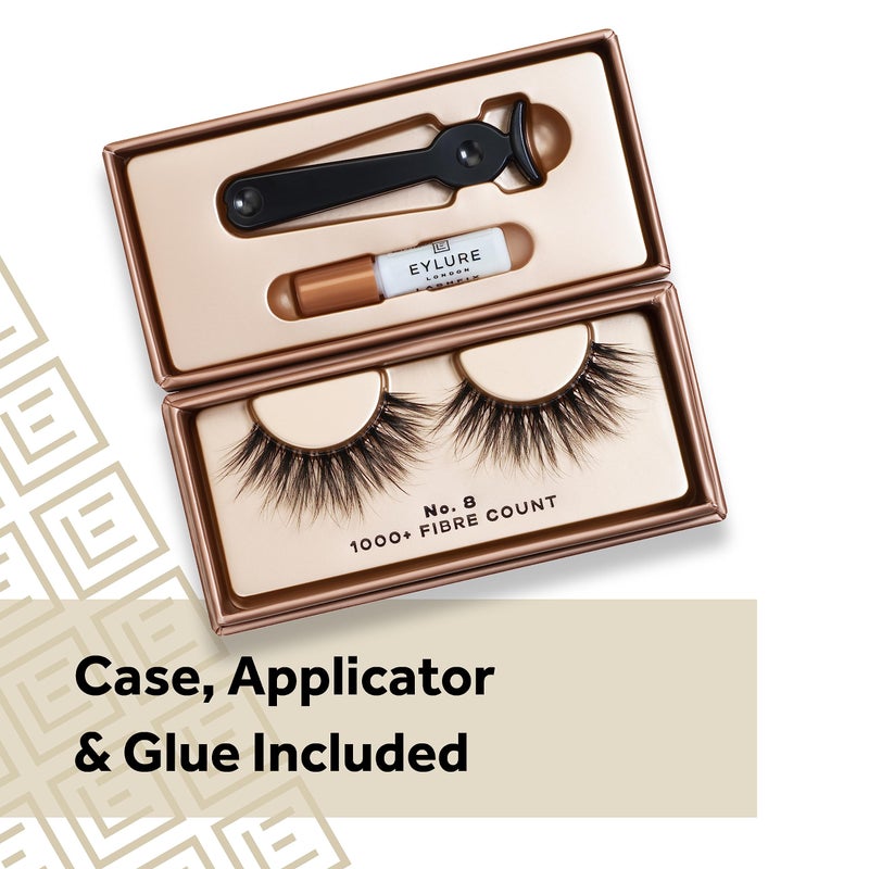 Eylure False Lashes, Luxe Cashmere No. 8 with Adhesive Included, 1 Pair,Black - Image 2