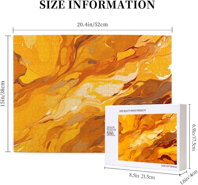 500 قطعة لغز اللون الأصفر للكبار ديكور المنزل هدية حفلة عيد الميلاد - Image 5