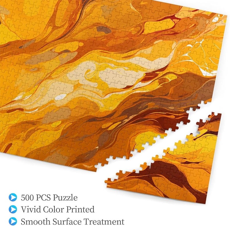 500 قطعة لغز اللون الأصفر للكبار ديكور المنزل هدية حفلة عيد الميلاد - Image 3