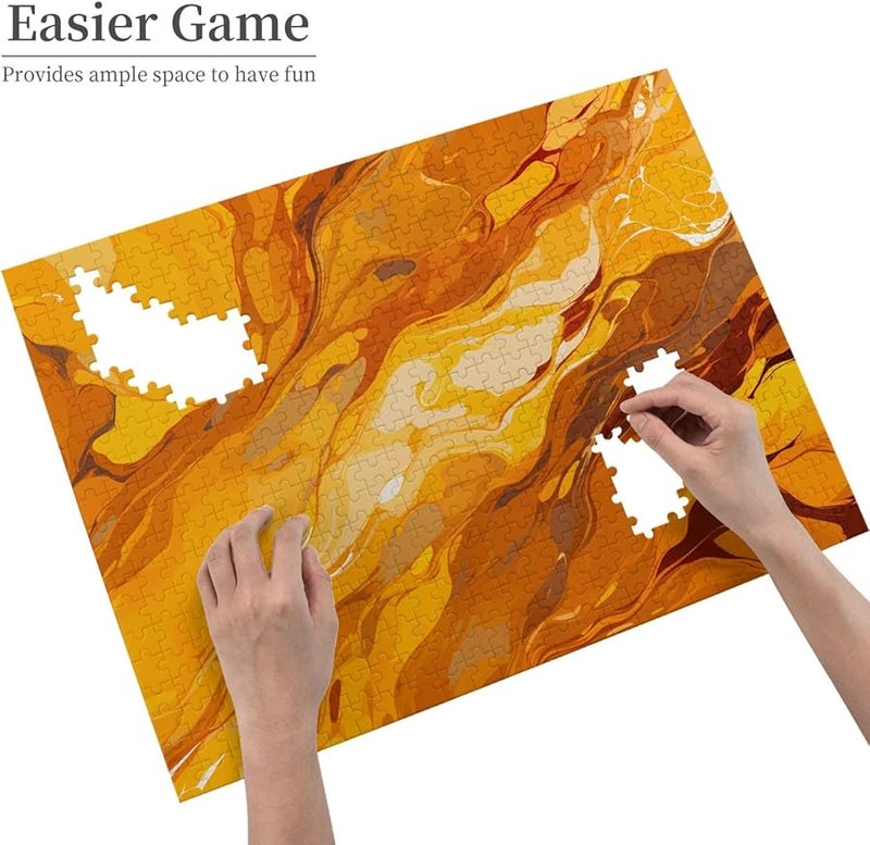 500 قطعة لغز اللون الأصفر للكبار ديكور المنزل هدية حفلة عيد الميلاد - Image 4