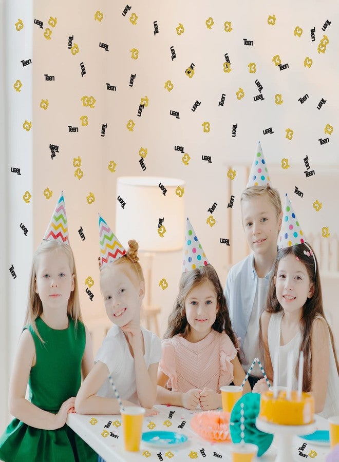 INNORU Teen 13 Birthday Confetti Pink Glitter, Happy 13th Birthday Table Decor, Teenager Thirteen Paper Scatter, 13th Birthday Party Table Decorations, 120pcs - Image 5