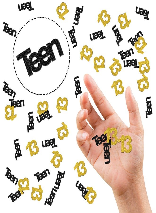INNORU Teen 13 Birthday Confetti Pink Glitter, Happy 13th Birthday Table Decor, Teenager Thirteen Paper Scatter, 13th Birthday Party Table Decorations, 120pcs - Image 3