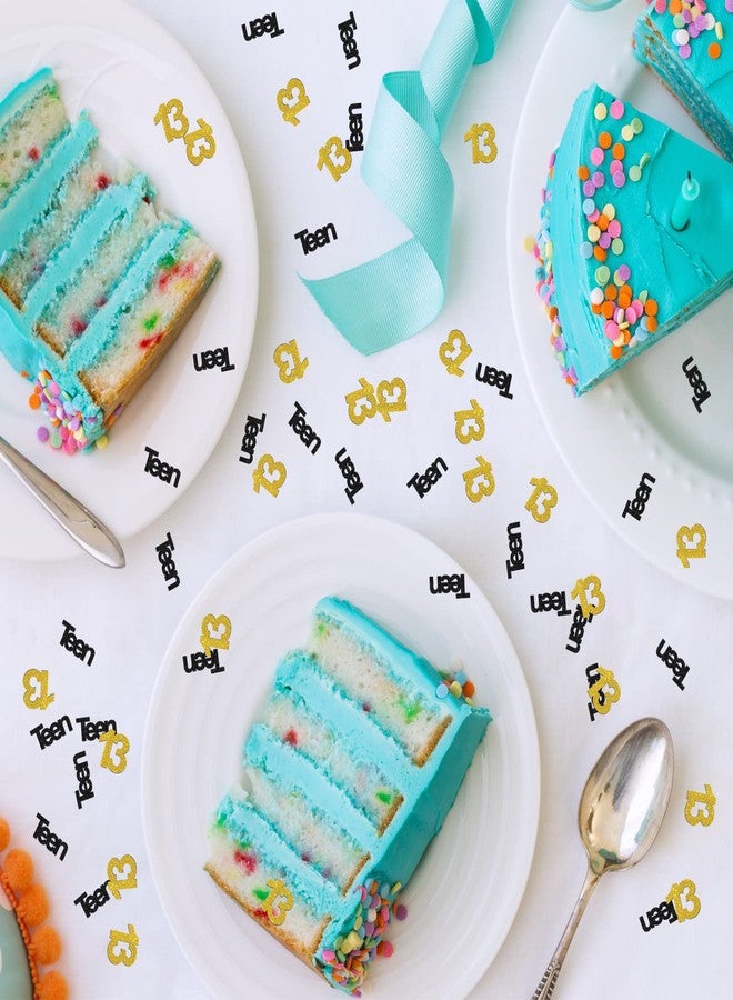 INNORU Teen 13 Birthday Confetti Pink Glitter, Happy 13th Birthday Table Decor, Teenager Thirteen Paper Scatter, 13th Birthday Party Table Decorations, 120pcs - Image 4