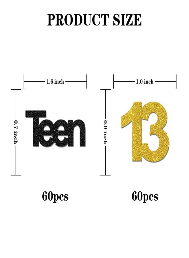 INNORU Teen 13 Birthday Confetti Pink Glitter, Happy 13th Birthday Table Decor, Teenager Thirteen Paper Scatter, 13th Birthday Party Table Decorations, 120pcs - Image 2