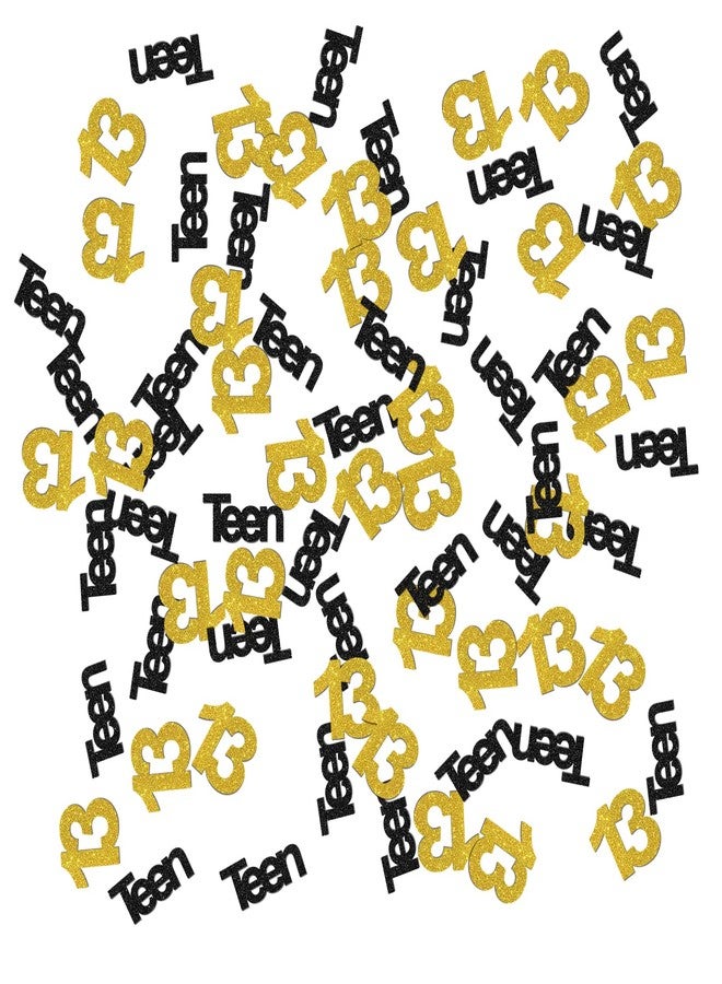 INNORU Teen 13 Birthday Confetti Pink Glitter, Happy 13th Birthday Table Decor, Teenager Thirteen Paper Scatter, 13th Birthday Party Table Decorations, 120pcs - Image 1