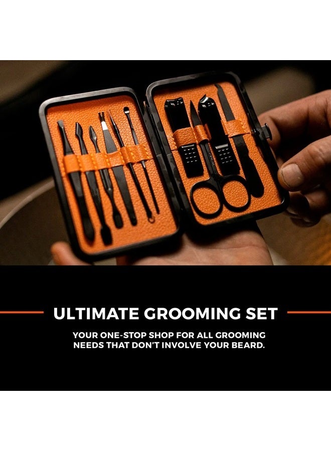 Wild Willies مجموعة العناية النهائية للرجال، مجموعة مكونة من 10 قطع - مجموعة هدايا أرسنال من وايلد ويليس، أدوات العناية متعددة الاستخدامات للأظافر، القدمين والوجه تشمل مقصات الأظافر، مقصات، ملاقط ومزيل الرؤوس السوداء